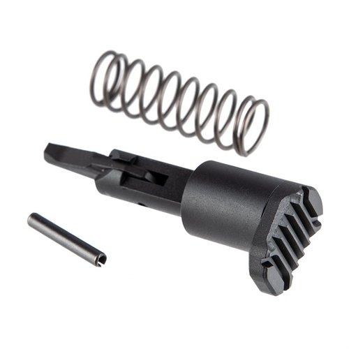 El AR-15 Extended Forward Assist de Strike Industries ofrece un diseño L-texturizado, ligero de aluminio 6061-T6 y un botón ampliado para un mejor control y estilo.