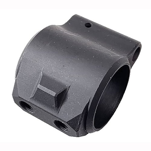 El GBF es un gas block de 0.750" de acero, resistente y fiable, diseñado con un acceso para punzón de 3/32 y tornillos de ajuste para una instalación precisa.