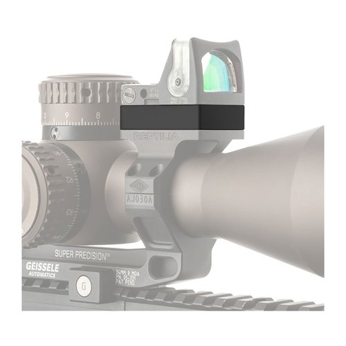 El ROF Riser de Reptilia te permite elevar tu punto rojo 2.5mm o 10mm, mejorando la compatibilidad con miras altas y ópticas de mayor diámetro.