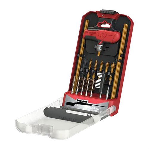 Descubre el kit de limpieza de rifles de 21 piezas de Birchwood Casey, con un diseño práctico y herramientas seguras para mantener tu rifle en perfectas condiciones.