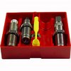 El set de dies de acero Lee incluye un Full Length Sizing Die, Bullet Seating Die y Powder Through Expanding Die, ideal para recargar .38-40 WCF.