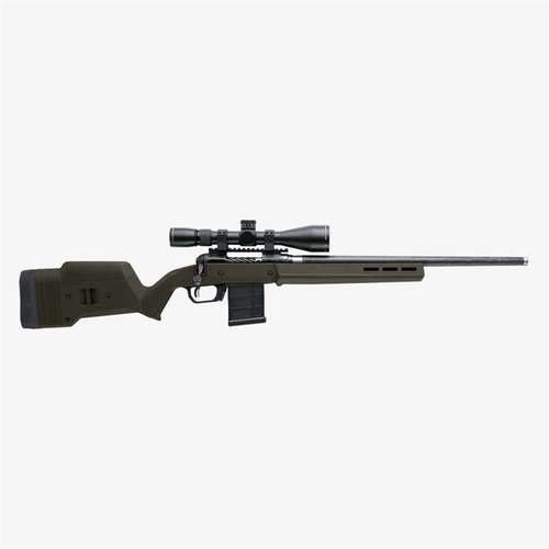 El Hunter 110 de Magpul ofrece ergonomía mejorada, ajuste de longitud y altura, y compatibilidad con AICS, todo en un diseño robusto y ligero.