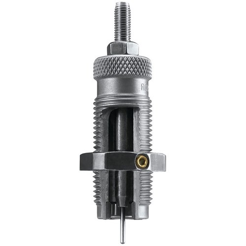 La RCBS 9MM Luger y 9X21MM Carbide Sizer Die ajusta el casquillo y desprime sin necesidad de lubricar, gracias a su anillo de carburo.