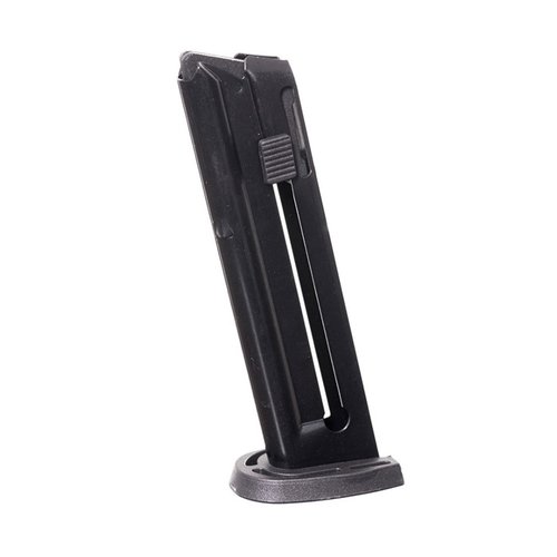 Consigue más tiempo de tiro con el cargador Pro Mag para M&P22, fabricado en acero tratado, con capacidad para 10 cartuchos .22 LR y resistente a la corrosión.