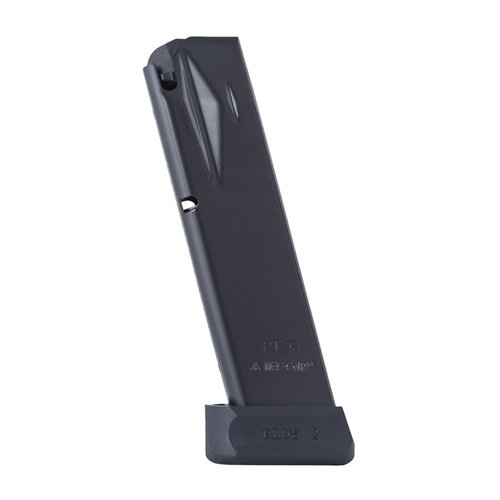 Los cargadores TAURUS PT92/99 de MEC-GAR son de acero al carbono, duraderos y sin costuras, ideales para un rendimiento óptimo en tu 9mm.