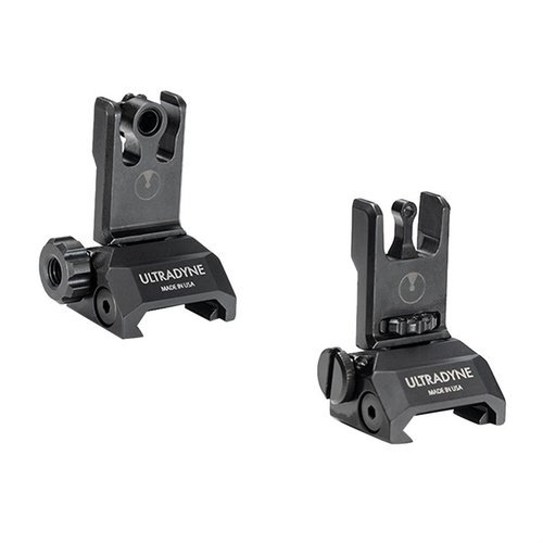 El combo de miras C2 de Ultradyne ofrece ajuste de elevación sin herramientas, sistema de doble apertura y construcción duradera en acero inoxidable y aluminio.