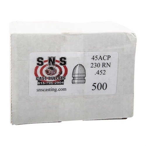 Los proyectiles ROUND NOSE .45 CAL de SNS, con una aleación de alta calidad, ofrecen precisión y consistencia a un precio económico. ¡Perfectos para tus sesiones de tiro!
