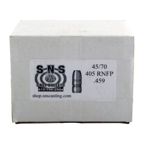 Las balas 45/70 CALIBER (0.459") RNFP de 405GR son de aleación certificada, con lube Magma y un BHN de 17, ideales para disparos a menos de 1250 FPS.