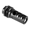 El freno de boca ASR Hybrid de SilencerCo reduce el retroceso y facilita el montaje de supresores, ideal para múltiples calibres y fácil de instalar.