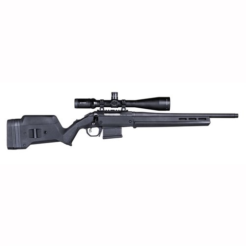 El culatín ajustable Magpul Hunter American para Ruger American SA es fácil de instalar, sin necesidad de bedding, y ofrece ajuste de longitud y M-LOK para accesorios.