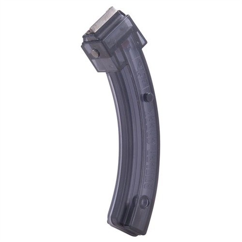 Los cargadores de polímero extra resistentes para Ruger 10/22 sostienen 25 balas de .22LR, con alimentación uniforme y fácil acople para recargas rápidas.