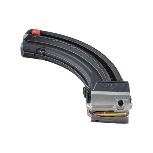El cargador Butler Creek para Savage A17 tiene capacidad para 25 balas de .17 HMR, con alimentación positiva, textura antideslizante y opción de carga rápida.