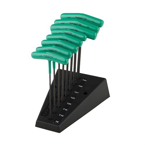 El set de 8 piezas PROHOLD T-HANDLES de BONDHUS es perfecto para tornillos Star y TORX, sostiene el tornillo firmemente y cuenta con conexión de mango/hoja soldada.