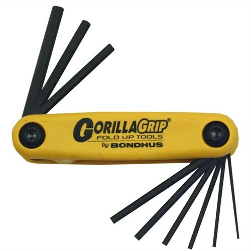 Los juegos de llaves plegables Gorilla Grip® de Bondhus son compactos, duraderos y ergonómicos, ideales para el mantenimiento de armas y fácil de llevar.