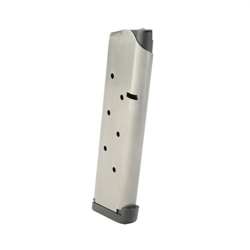 Consigue un ajuste perfecto en tu 1911 con estos cargadores premium de 8 rondas, con acero inoxidable pulido y un seguidor de fibra de carbono para una alimentación impecable.
