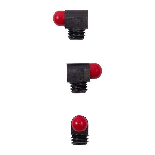 Los SIGHT BEADS de Bradley Gunsight ofrecen un montaje seguro y resistente, con un diseño de plástico rojo que mejora la visibilidad y precisión en el tiro.