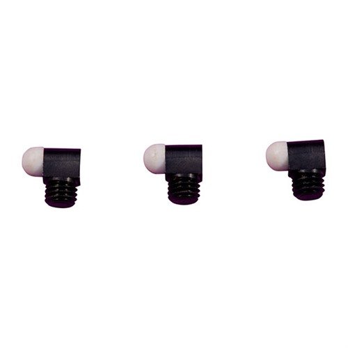 Los SIGHT BEADS de BRADLEY GUNSIGHT ofrecen un índice positivo y mayor resistencia con su base de acero, disponibles en plástico blanco o rojo.