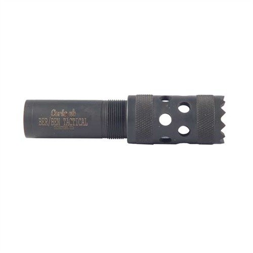 El choke táctico de 12 GA de Carlson's ofrece un patrón de tiro amplio, punta serrada para forzar puertas y reducción de retroceso, ideal para defensa y CQB.