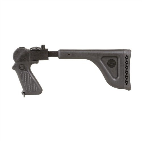 El stock plegable de Zytel convierte tu rifle T/C en una unidad compacta, ideal para llevar en una mochila, con un agarre ergonómico y sin ruidos molestos.