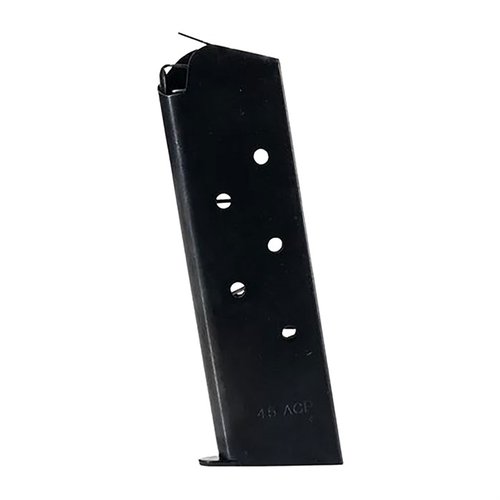 Consigue un rendimiento óptimo con el cargador de 7 disparos para 1911 Government/Commander, compatible con varios modelos .45 y 10mm.