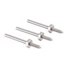 Los mandriles CRATEX, con diámetro de vástago de 1/8", son perfectos para agujeros de 1/16" y 1/8", soportan hasta 25,000 rpm y vienen en paquetes de 3.