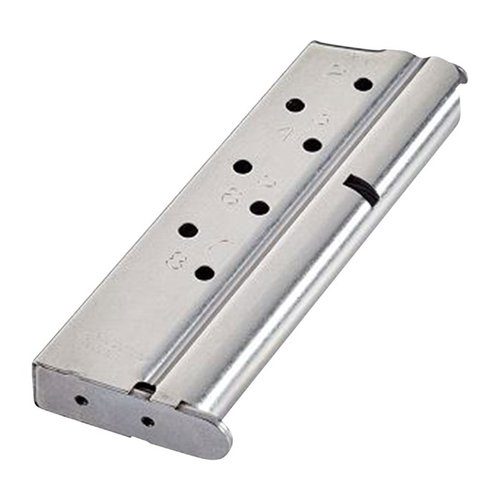 El cargador Match Grade de CMC para 1911 compacto ofrece 8 rondas, ajuste preciso, cuerpo de acero inoxidable y diseño mejorado para una alimentación confiable.