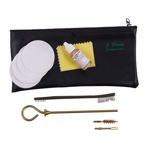 Con el kit de limpieza DEWEY, tendrás todo lo que necesitas para mantener tus rifles y pistolas en perfecto estado, incluyendo varillas, cepillos y lubricante.