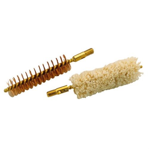 La escobilla de bronce y el hisopo de algodón .50 Caliber de Traditions son perfectos para limpiar tu arma, eliminando residuos y asegurando un rendimiento óptimo.