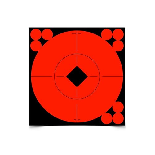 Los Target Spots autoadhesivos de 6" crean dianas instantáneas en color rojo fluorescente, mejorando tu precisión y visibilidad de los impactos para mejores resultados.