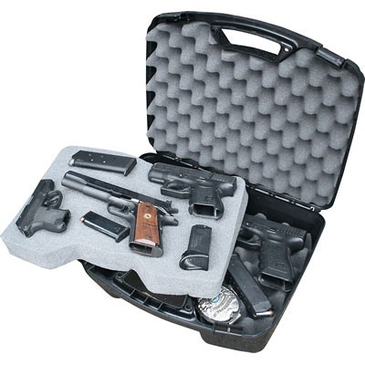 El estuche MTM para 4 pistolas hasta 8.5in es ideal para proteger tus armas, cuenta con un diseño robusto y compartimentos ajustables para mayor seguridad.