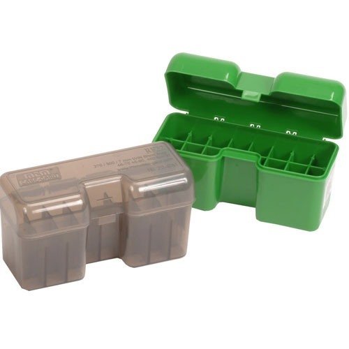 La caja de municiones MTM de 22 rondas Flip-Top es perfecta para tus cartuchos 338 WSM, 45-70 y 450 Marlin, ofreciendo durabilidad y fácil acceso.