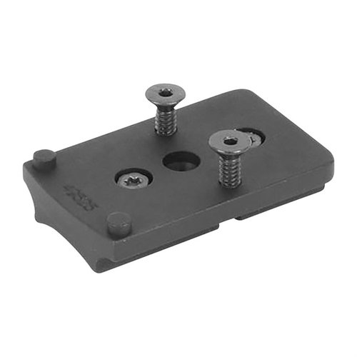 El montaje universal Trijicon RMR de EGW, hecho de aluminio 7075, ofrece ajuste preciso y compatibilidad con múltiples escopetas y rifles, todo en un acabado negro mate.