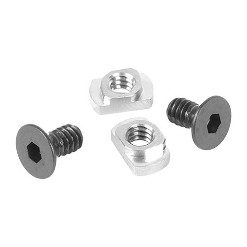 Los M-LOK Nuts de acero inoxidable de EGW son perfectos para instalar rieles T-slot en armas con M-LOK, incluyendo tornillos para un montaje seguro.