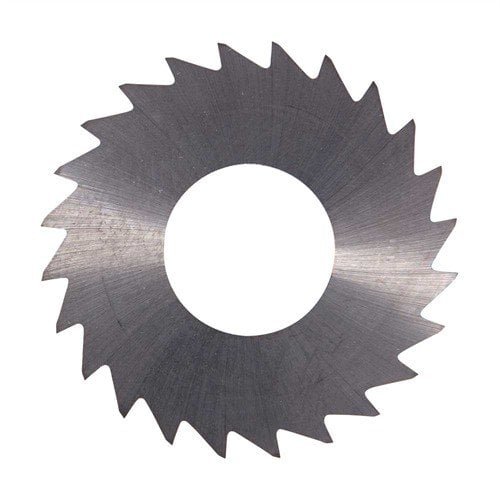 La sierra de corte de carburo EGW corta con precisión las estrías de los deslizadores 1911, ideal para trabajos de alta calidad y sin desgaste.