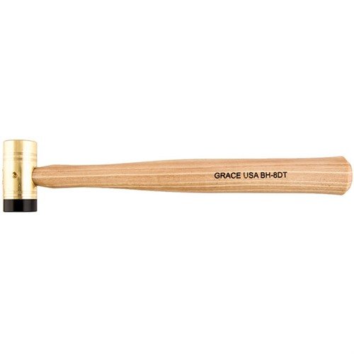 El martillo de latón con punta de Delrin de Grace USA combina un cabezal de latón duradero y una punta reemplazable, perfecto para trabajos de precisión y fuerza.
