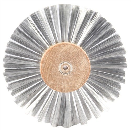 .0025" ruedas de cepillo de acero inoxidable, ideales para cardar entre capas al hacer rust bluing, sin quitar metal ni dejar acabado satinado.