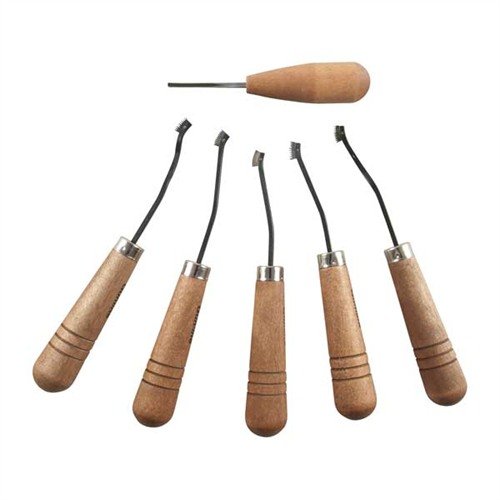 Con el CAMP PERRY CHECKERING SET de GUNLINE, podrás realizar trabajos de checkering de cualquier complejidad en maderas, ¡con herramientas duraderas y de corte suave!