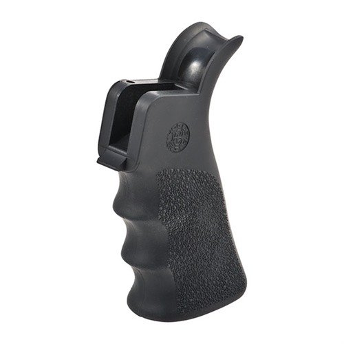 El grip HOGUE AR-15 ofrece ergonomía, textura antideslizante, soporte para la mano y es resistente a aceites, ideal para mejorar tu experiencia de disparo.