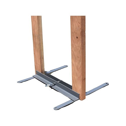 Descubre el soporte de metal plegable de 20" que se adapta a cualquier objetivo, fácil de transportar y con 4 agujeros para estabilizarlo en viento.