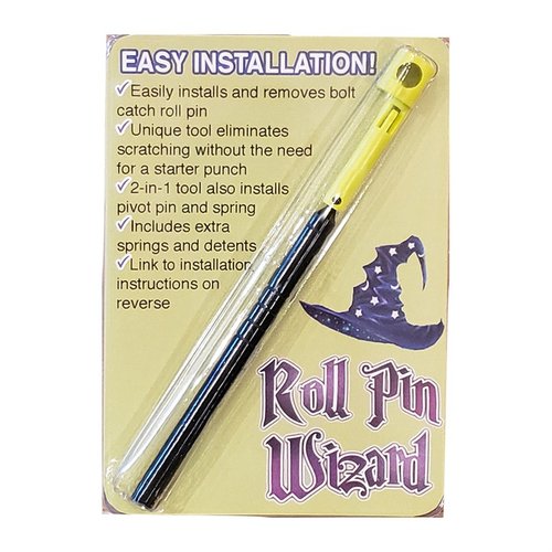 Con el ROLL PIN WIZARD, instala fácilmente el roll pin de tu bolt catch sin rayar tu receptor. Incluye herramientas y piezas extra para mayor comodidad.