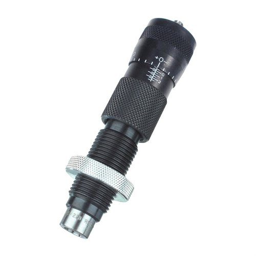 Los dies Forster Ultra Micrometer ofrecen ajuste preciso de profundidad de asiento de balas, garantizando rondas concéntricas y fácil cambio entre proyectiles.