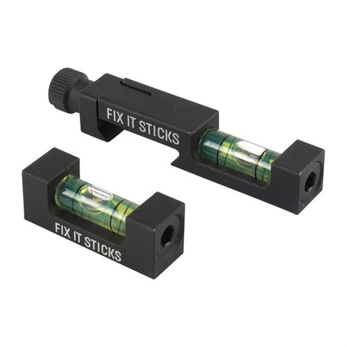 Nivela tus ópticas con el BUBBLE LEVEL SET de FIX IT STICKS, que incluye niveles de aluminio, burbujas precisas y un estuche protector. ¡Mejora tu precisión!