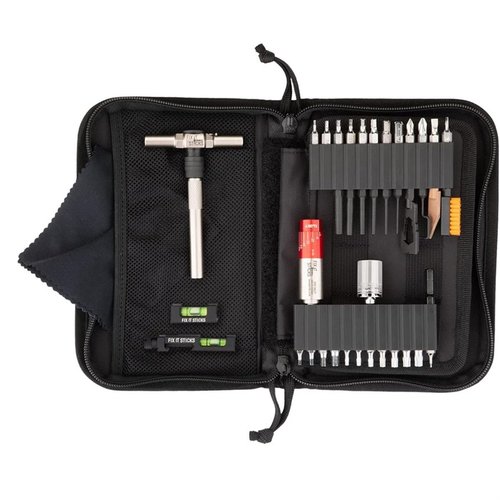 El Long Range Rifle Kit de Fix It Sticks incluye herramientas de alta calidad, torque limiters y un estuche compacto, ideal para el mantenimiento de tu rifle.