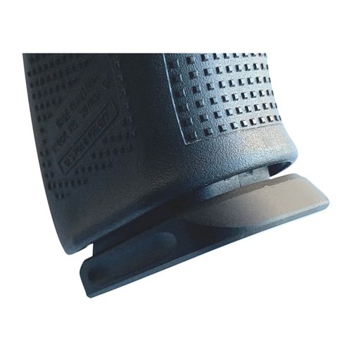 El MFP-G para Glock ofrece un agarre mejorado con su diseño flared, fabricado en aluminio 6061, ideal para extracción rápida y eficiente del cargador.
