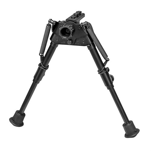 El bipode S-BR-MLOK de Harris se extiende de 6" a 9", es ultraligero (11.7 oz), se adapta a terrenos irregulares y se fija directamente a un handguard Mlok.