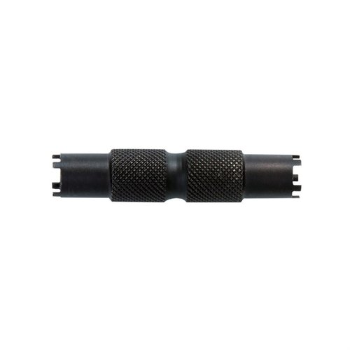 Ajusta fácilmente las miras A1 y A2 con esta herramienta de acero inoxidable. Compacta, duradera y con recubrimiento negro, es ideal para tu bolsa de tiro.