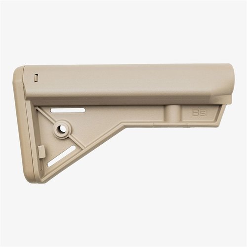 El AR-15 Bravo Stock fijo ofrece un diseño ergonómico, montajes de sling anti-rotacionales y un pad acolchado antideslizante, todo hecho con materiales Mil-Spec.
