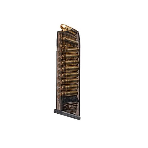 Los cargadores de 10MM para Glock® son resistentes, compatibles con extensiones, fáciles de desmontar y te permiten ver la cantidad de munición. ¡Calidad garantizada!