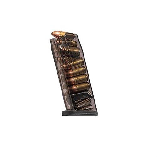 El cargador VP9SK de 12 rondas es resistente a impactos, químico y temperaturas extremas, con cuerpo translúcido y fácil de agarrar. ¡Ideal para tu Heckler & Koch!