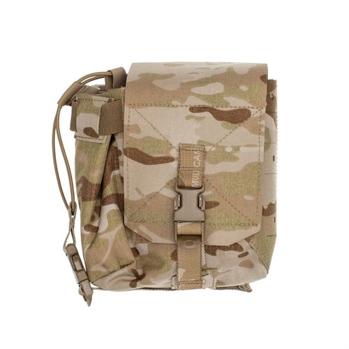 El Mutant Pouch es una solución de almacenamiento versátil con dos compartimentos, ideal para baterías, radios y accesorios, montable en cualquier superficie MOLLE.